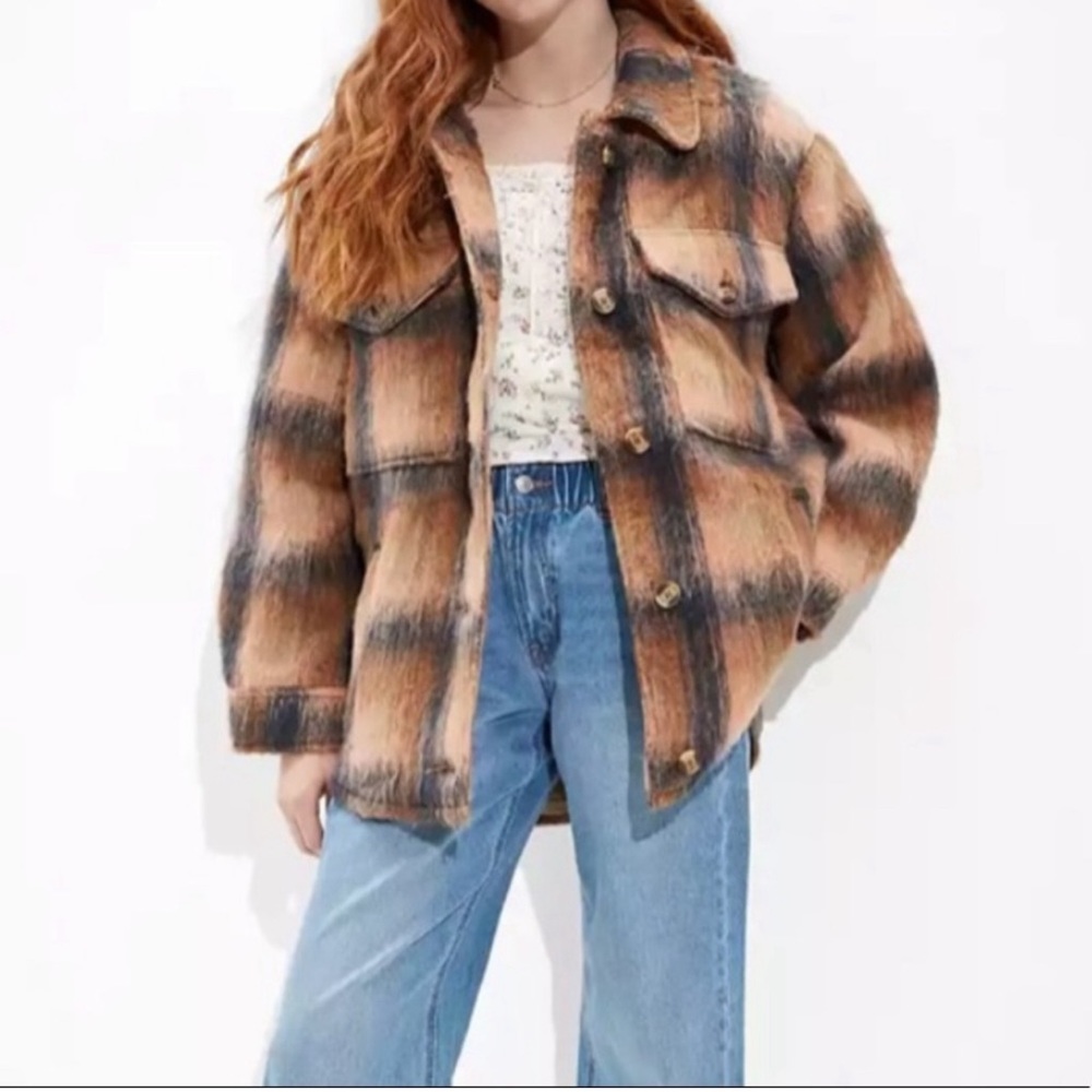 American Eagle Plaid Shacket NWT